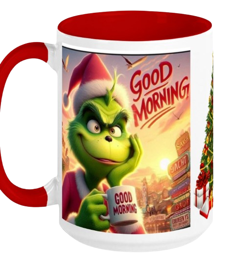 Good Morning Grinch Christmas 15oz Mug