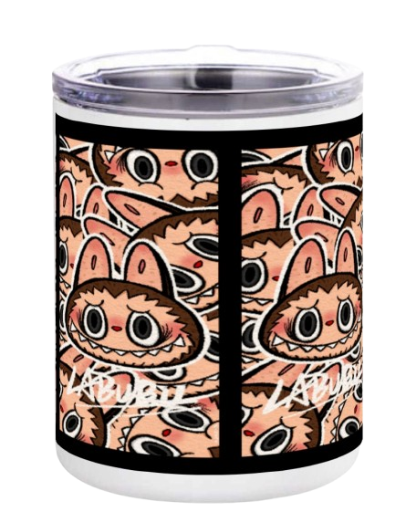 12oz Stainless Steel Mug with Lid – Labubu-Inspired Wrap Design
