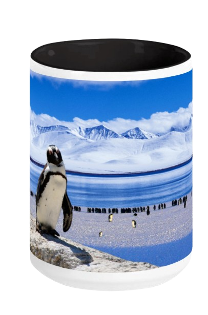 15oz Penguin Mug with Black Handle